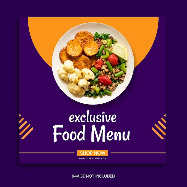 Exclusief voedselmenu social media banner Instagram-sjabloon Facebook-bericht