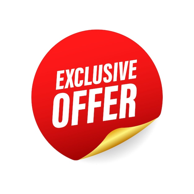 Vector exclusieve aanbieding label badge winkel nu vector stock illustratie