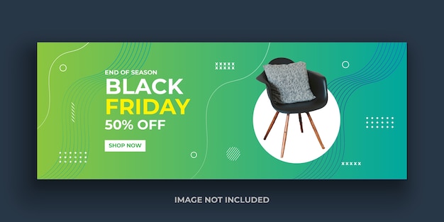 Esclusivo modello di copertina per social media del black friday