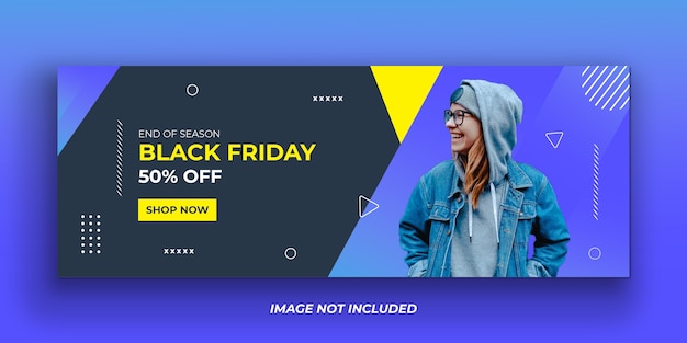 Esclusivo modello di copertina facebook per social media black friday