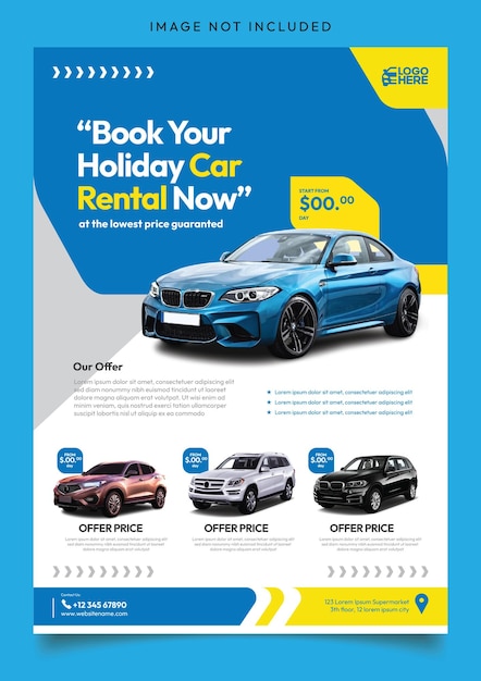 exclusive car rental promotion flyer template