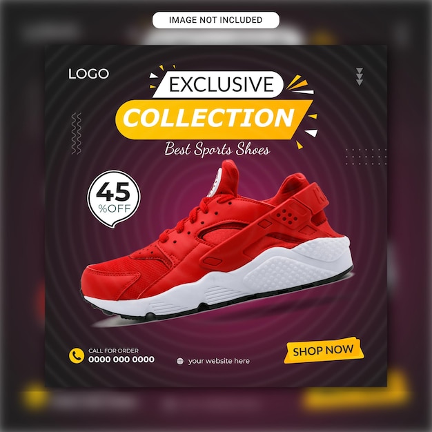 Exclusive collection of best sports shoes social media banner and instagram post template design