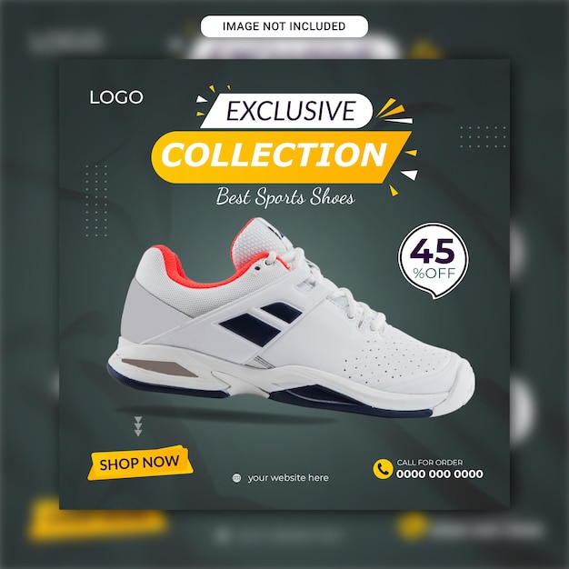 Exclusive collection of best sports shoes social media banner and Instagram post template design