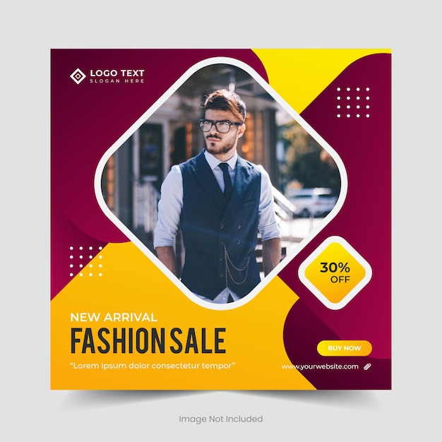 Collezione esclusiva di modelli di banner per social media di vendita di moda e design di banner per post di instagram