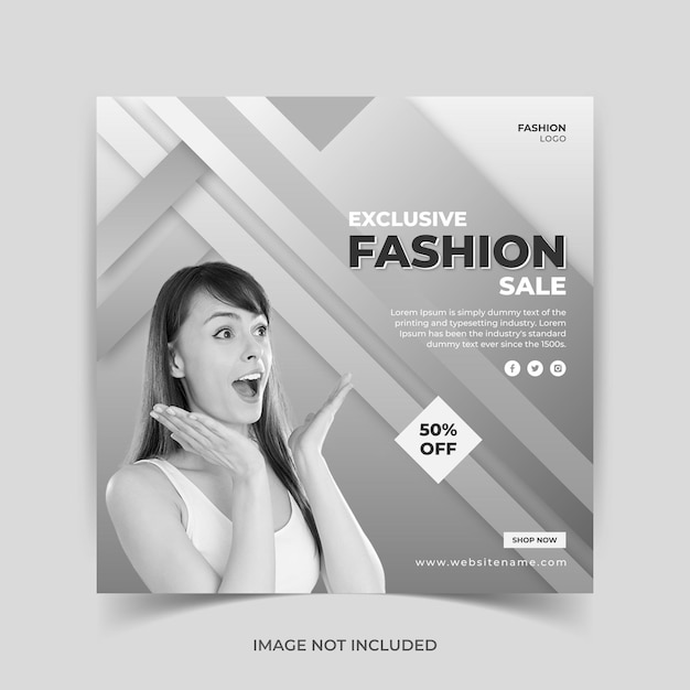 Vector exclusive fashion sale promotional social media post or clothing instagram banner template