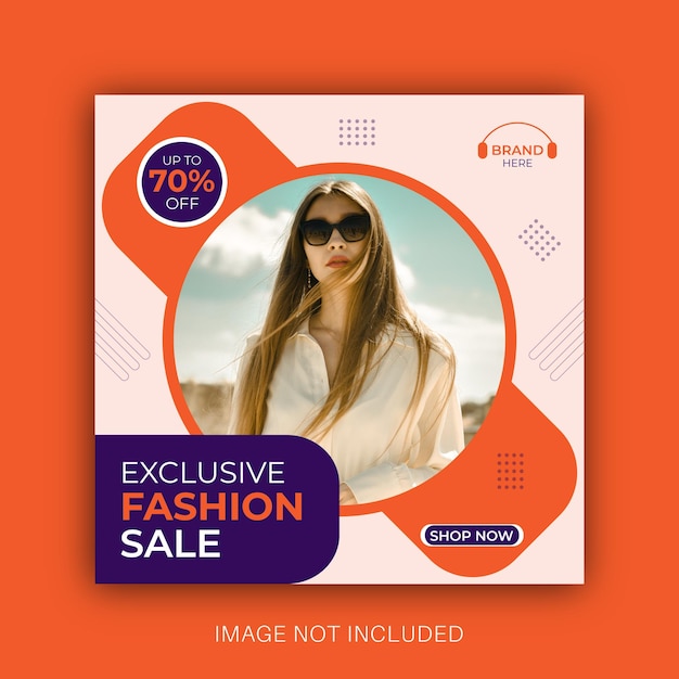 Vector exclusive fashion sale social media post design template