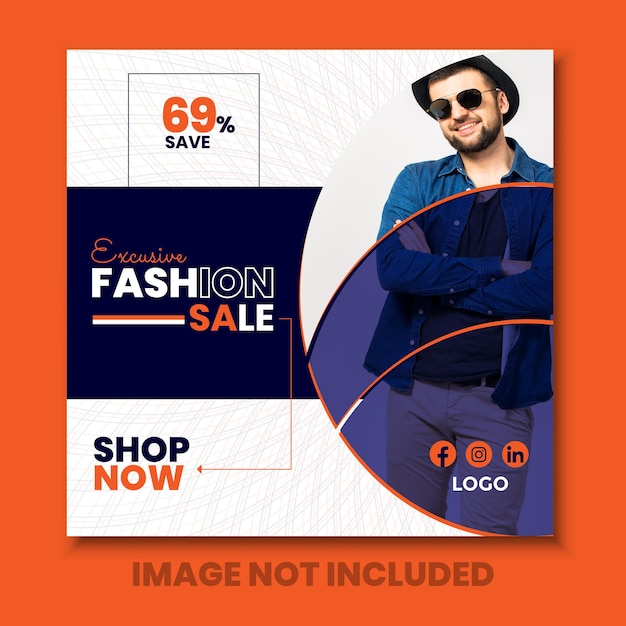 Premium Vector | Exclusive fashion sale social media post template