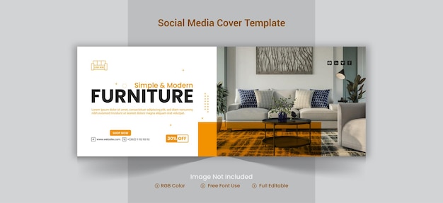 Эксклюзивная мебель facebook ads обложка баннера и шаблон веб-баннера