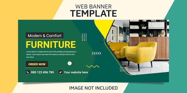 독점 가구 Facebook 표지 및 웹 배너 템플릿 프리미엄 디자인