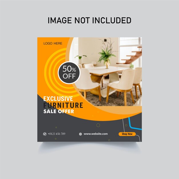Vector exclusive furniture sale offer design template