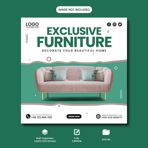 Exclusive Furniture Sale Offer social media post template design