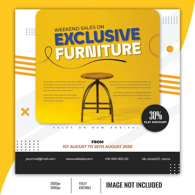 Exclusive Furniture sale post social media design