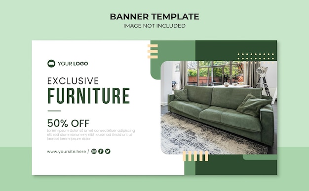 Exclusive furniture web banner template