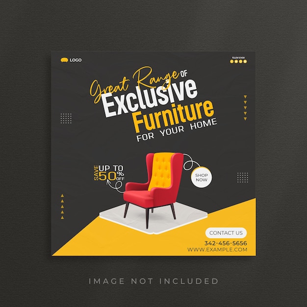 exclusive and home furniture for sale social media post template