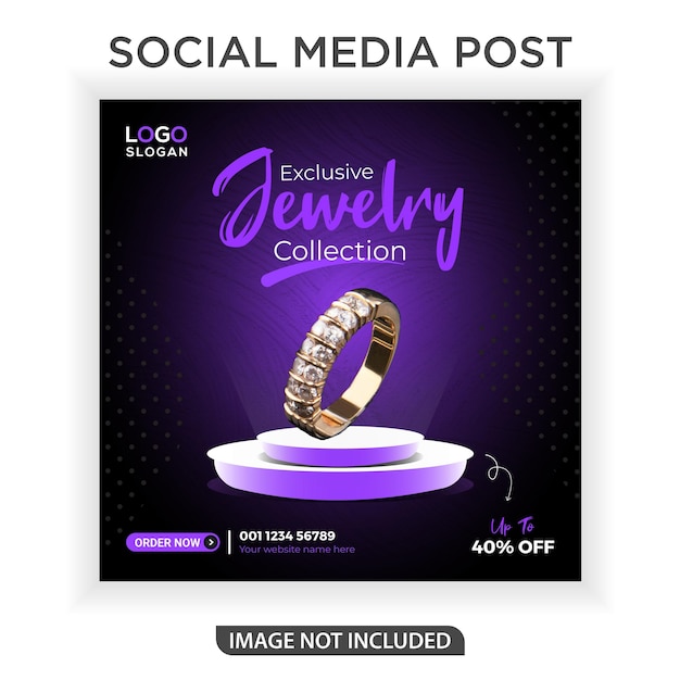 Exclusive jewelry collections social media banner post