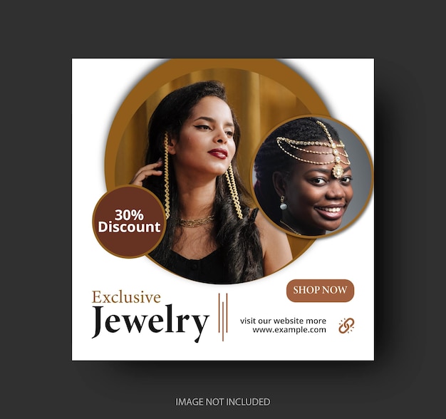 exclusive jewelry social media post design template