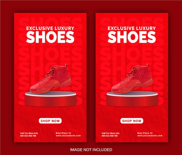 Exclusive luxury shoes instagram story social media post template