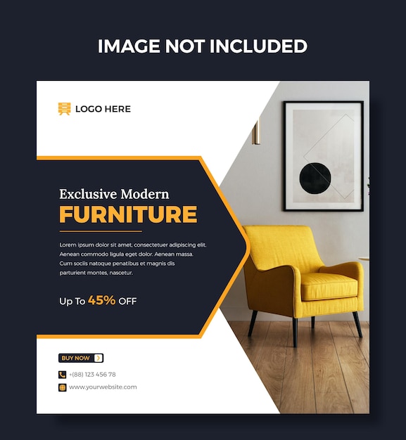 exclusive modern furniture for sale social media post or square banner template