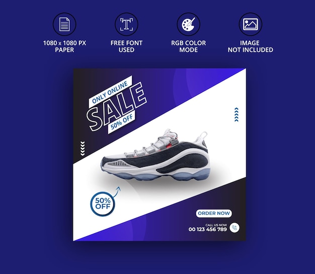 Exclusive new shoes collection social media banner instagram post template