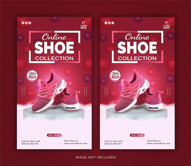 Exclusive Online Shoe Collection Instagram Story Banner Social Media Post Template