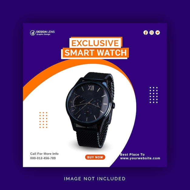 Exclusive smart watch instagram ad concept template