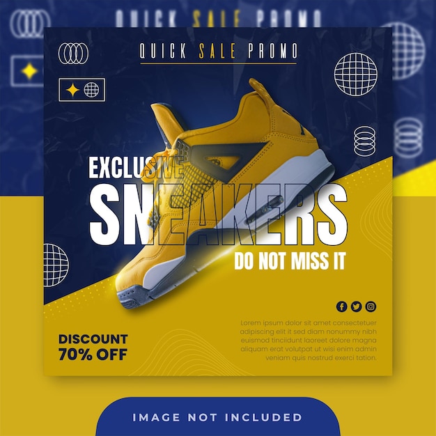 Vector exclusive sneakers sale social media template