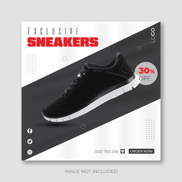 Vector exclusive sneakers social media post and instagram post design vector template