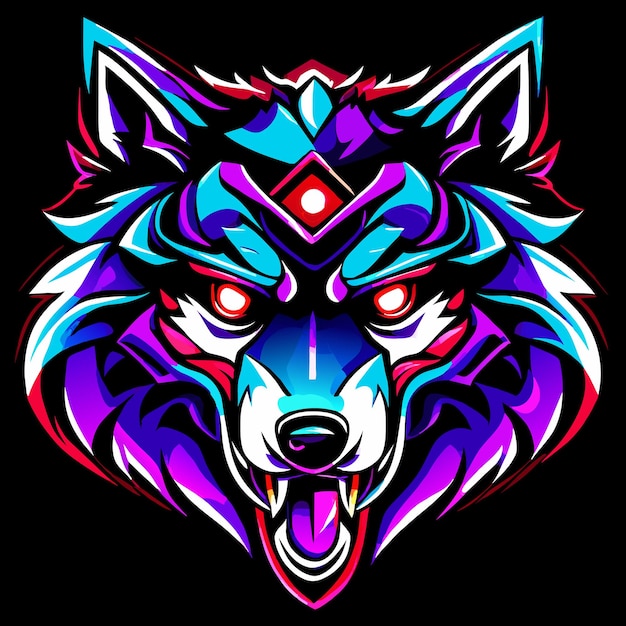 Vector exclusive vector art of a nighttime wolf