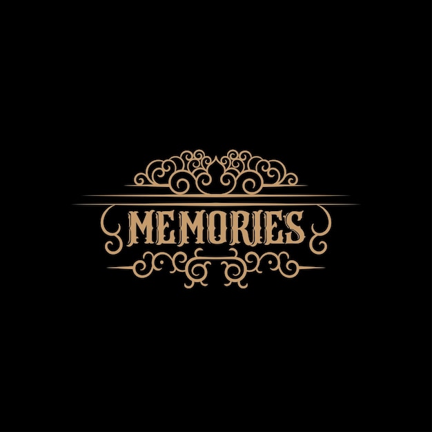 Exclusive vintage design with the words memories perfect for logos with a classic theme