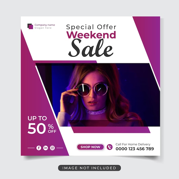 Exclusive weekend sale social media post template