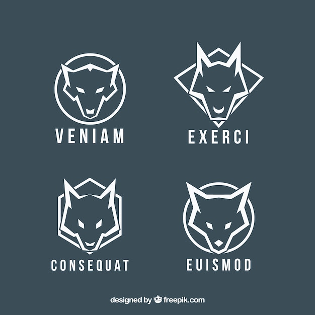 Vector exclusive wolf logo collection