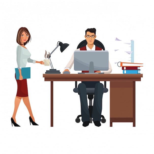 executive business coworkers isolated