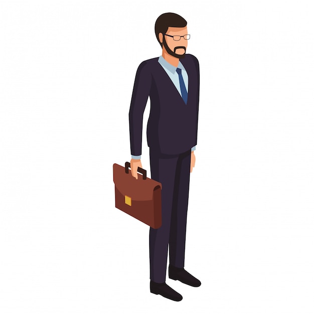 Executive businessman avatar isometric