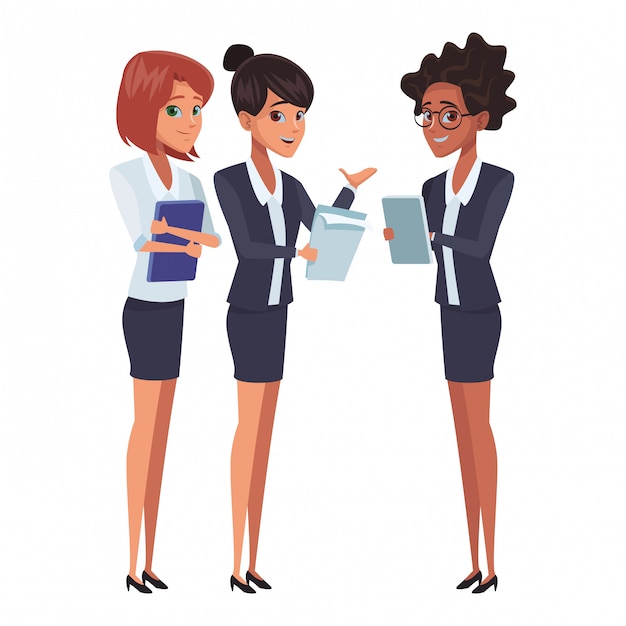 Vector executive businesswomen cartoon