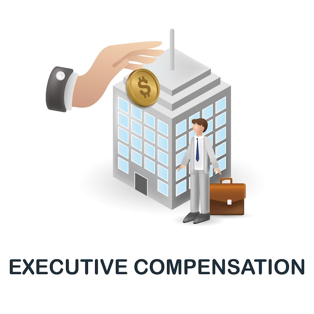 Executive Compensation icon 3d illustration from esg collection Creative Executive Compensation 3d icon for web design templates infographics and more