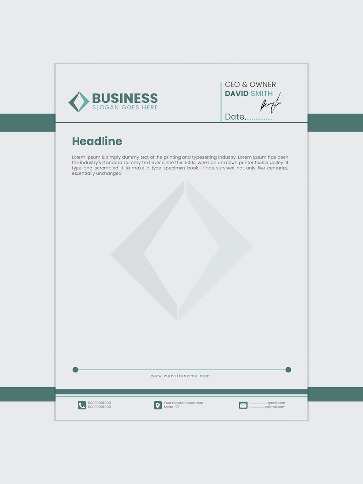 Vector executive essentials clean letterhead templates with unique variations