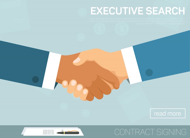 Executive search, handshake voor succesvolle deal.