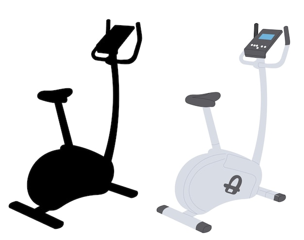 exercise bike in flat style on white background vector