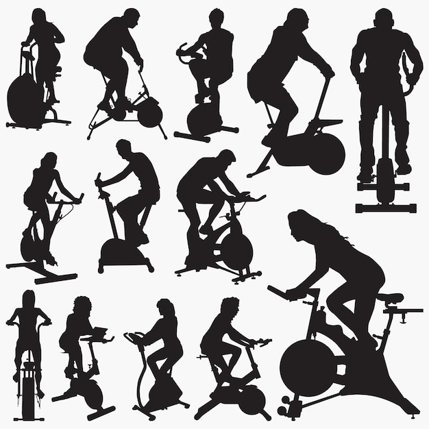 Exercise bike silhouettes