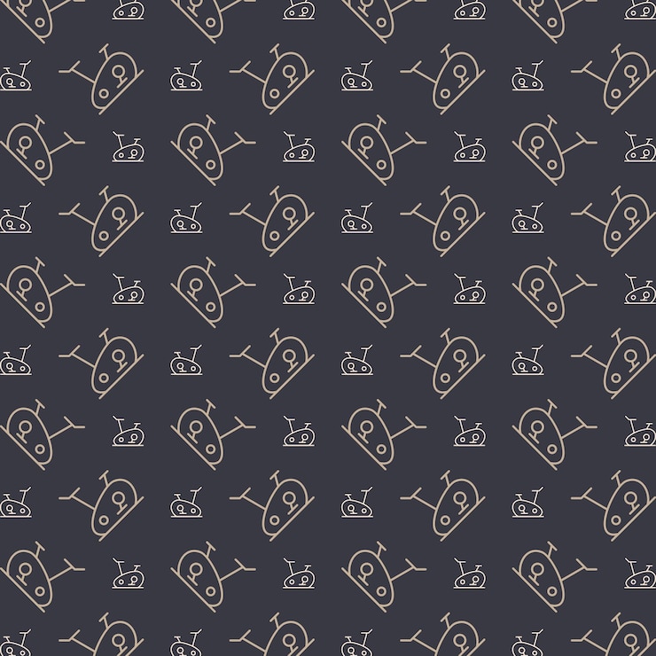 Vector exercise bike vector icon repeating pattern colorful vector illustration background