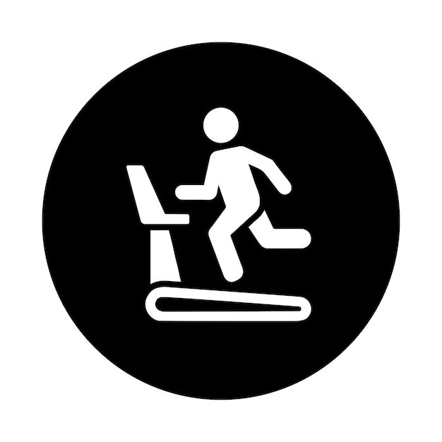 Vector exercise fitness running icon black vector graphics