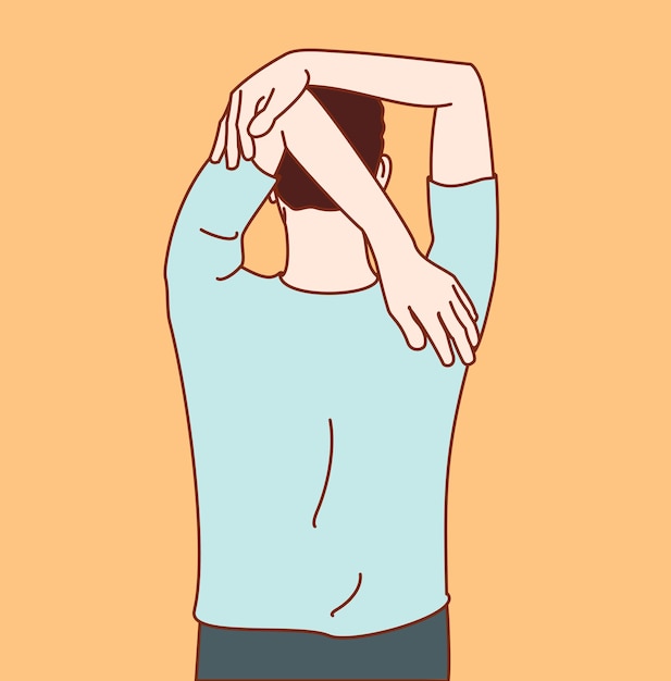 Vector exercise position illustration for neck and shoulder pain neck joint exercise 9
