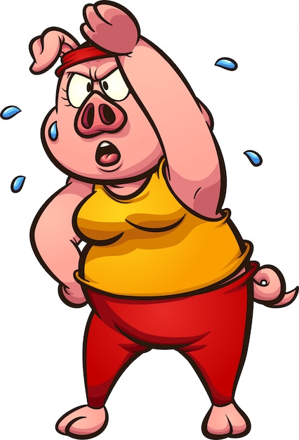 Vector exercising pig