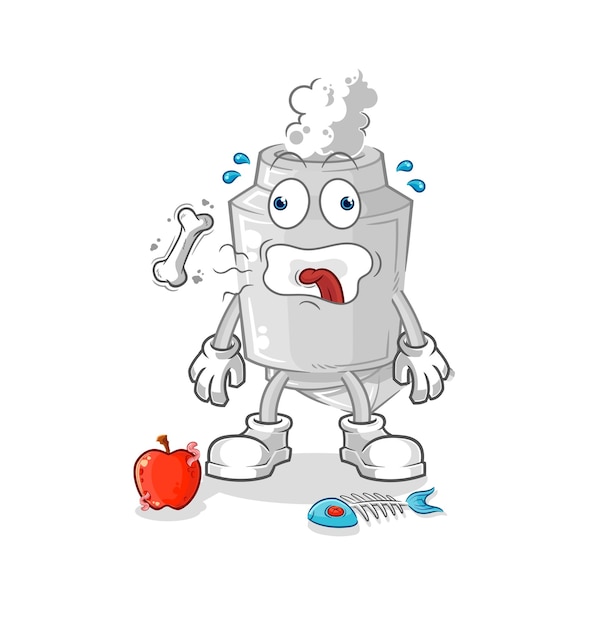 Exhaust burp mascot cartoon vector