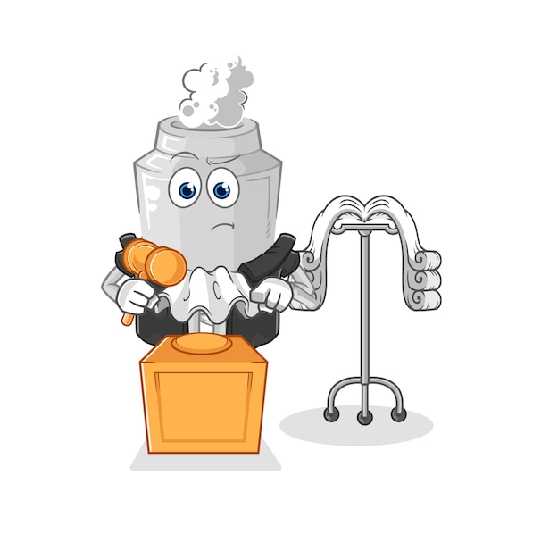exhaust judge holds gavel character vector
