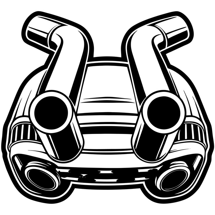 Vector exhaust pipe vector silhouette
