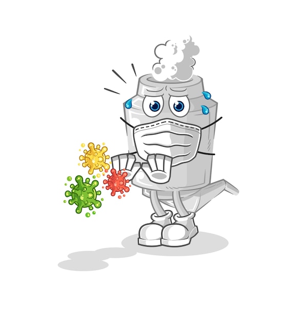 Exhaust refuse viruses cartoon cartoon mascot vector