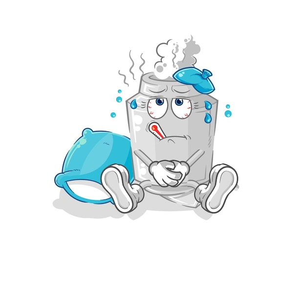 exhaust sick vector cartoon character