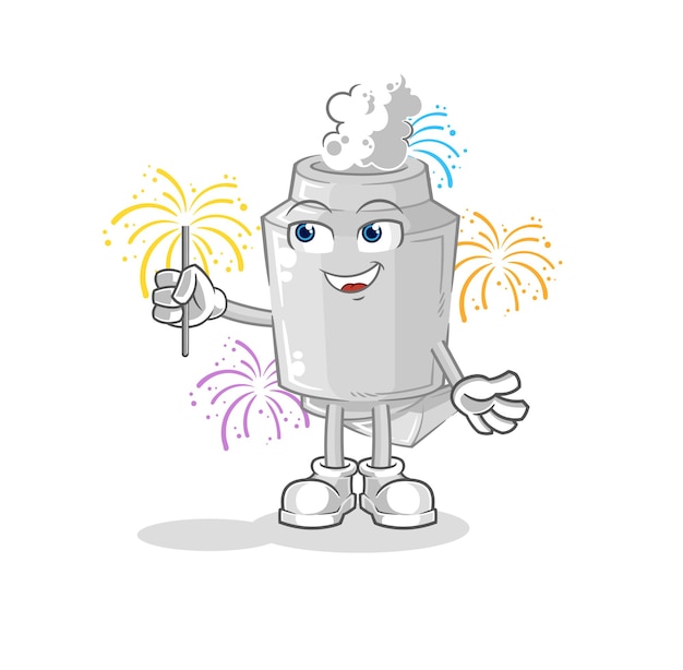 Exhaust with fireworks mascot cartoon vector