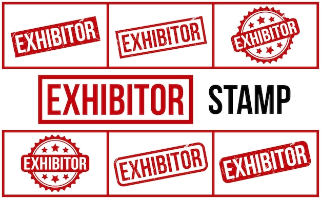 Vector exhibitor rubber stamp set vector
